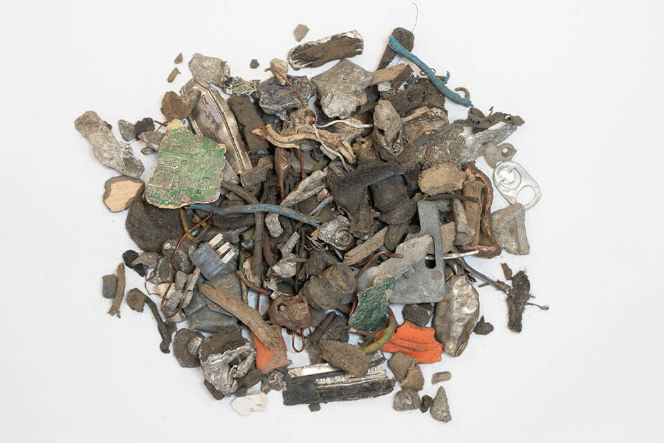 Detailbild von ASR Material im Metallrecycling