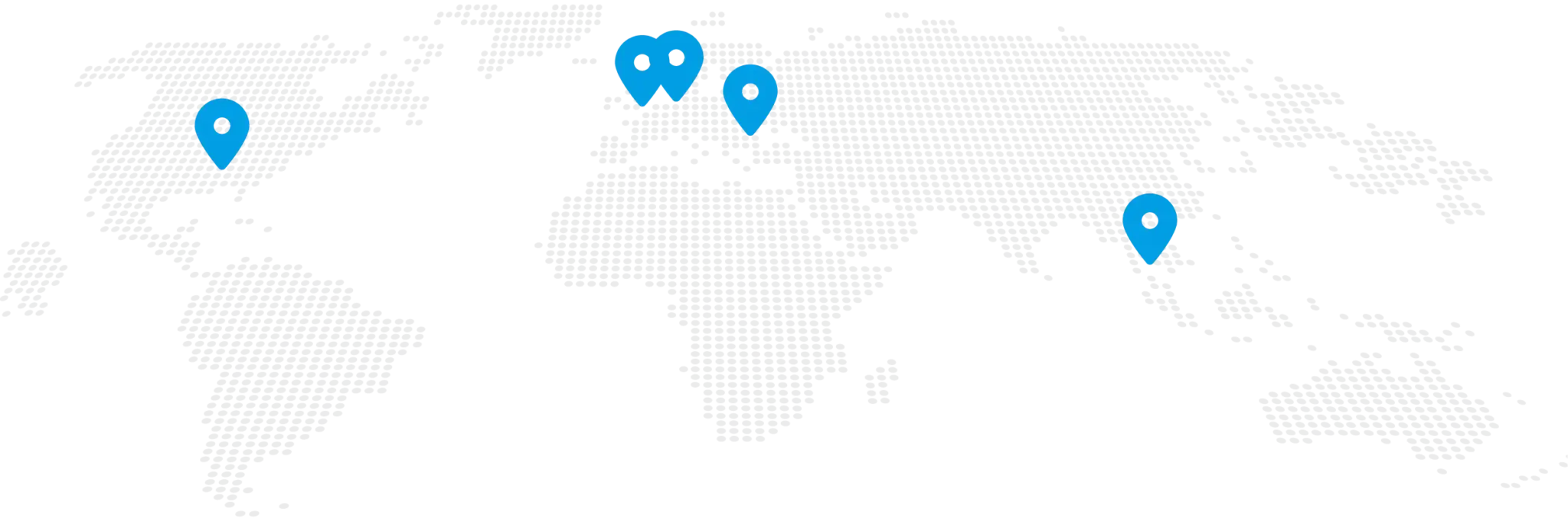 World map with blue markers indicating SPALECK locations.