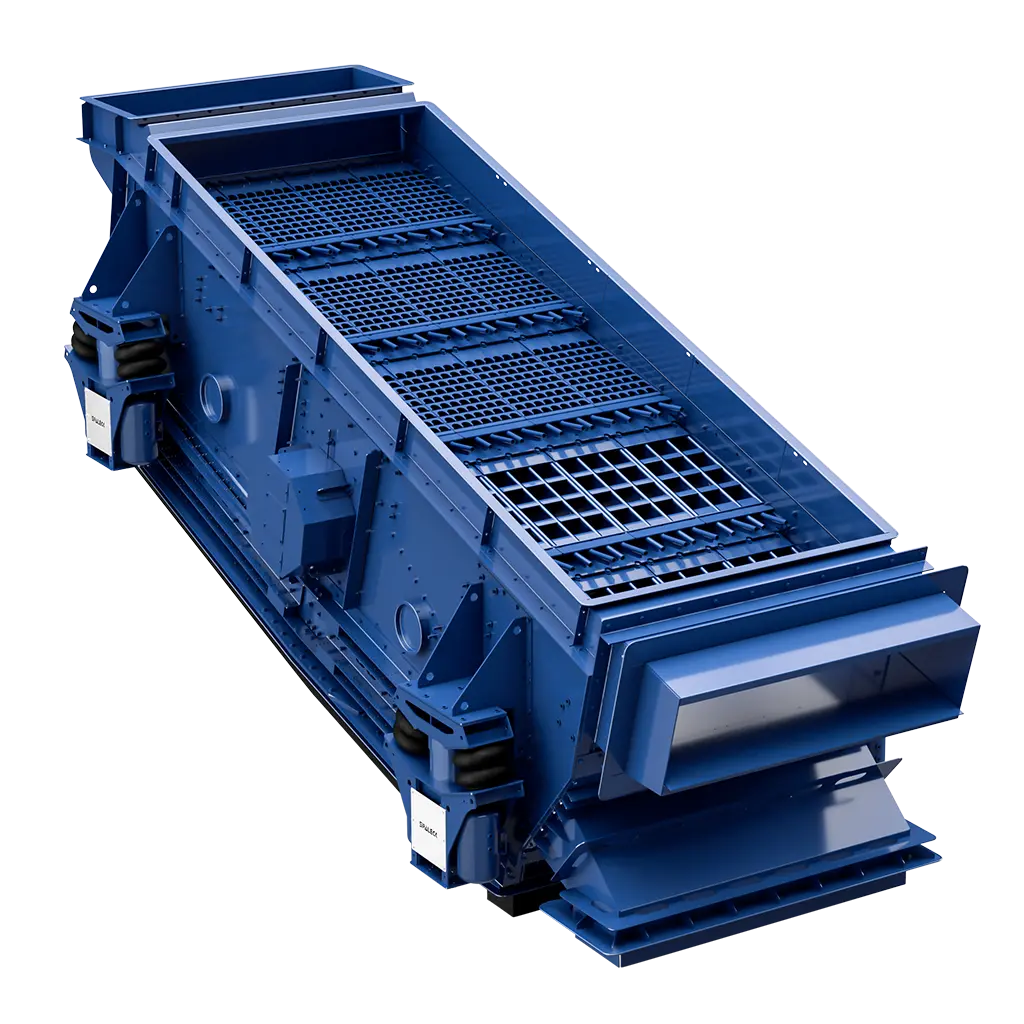 SPALECK 3D COMBI screening machine as rendering. Recycling Waste Screens in the upper deck and Flip-Flow screening machines in the lower deck.