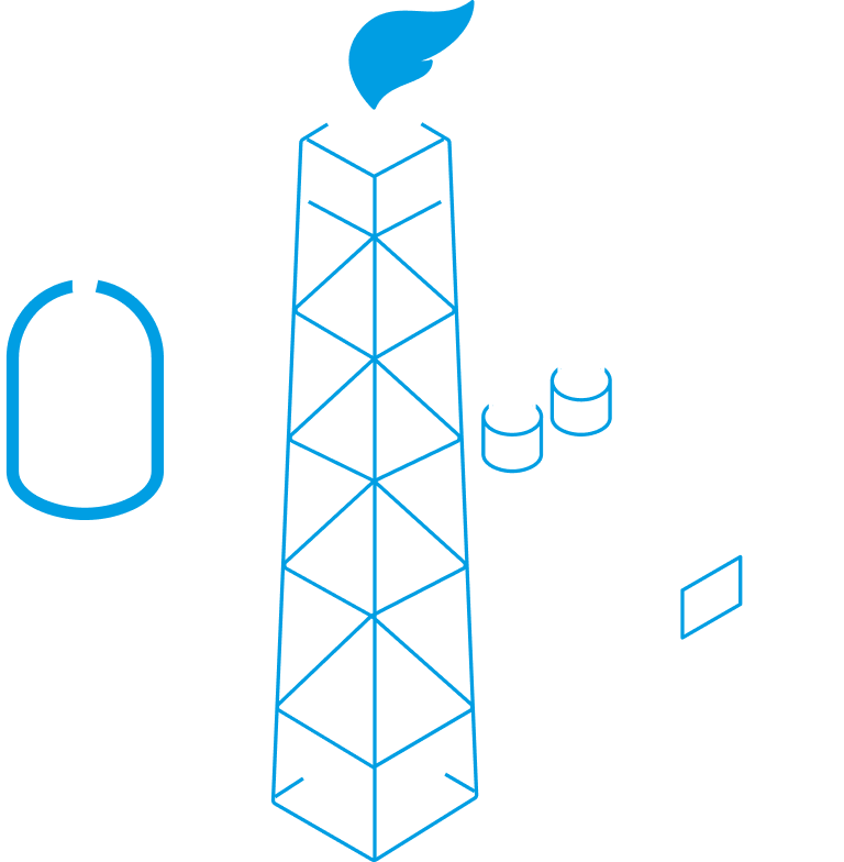 Icon of an industrial power generation plant, symbolizing the areas of application for SPALECK's contract manufacturing and production of industrial valves